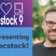Mike, a man with glasses and a beard wearing a black shirt, smiles at the camera against a blurred green outdoor background. To his left is the Macstock 9 logo featuring peace, heart, and computer icons, with text announcing "I'm presenting at Macstock!" on a blue background.